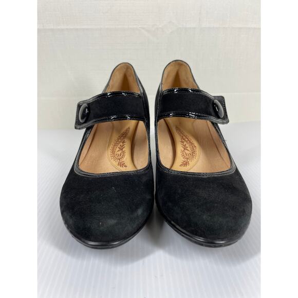 SOFFT Black Velvet Mary Jane Heels Sz 6.5 Dark Academia Whimsigoth Dark Academia - Picture 4 of 13